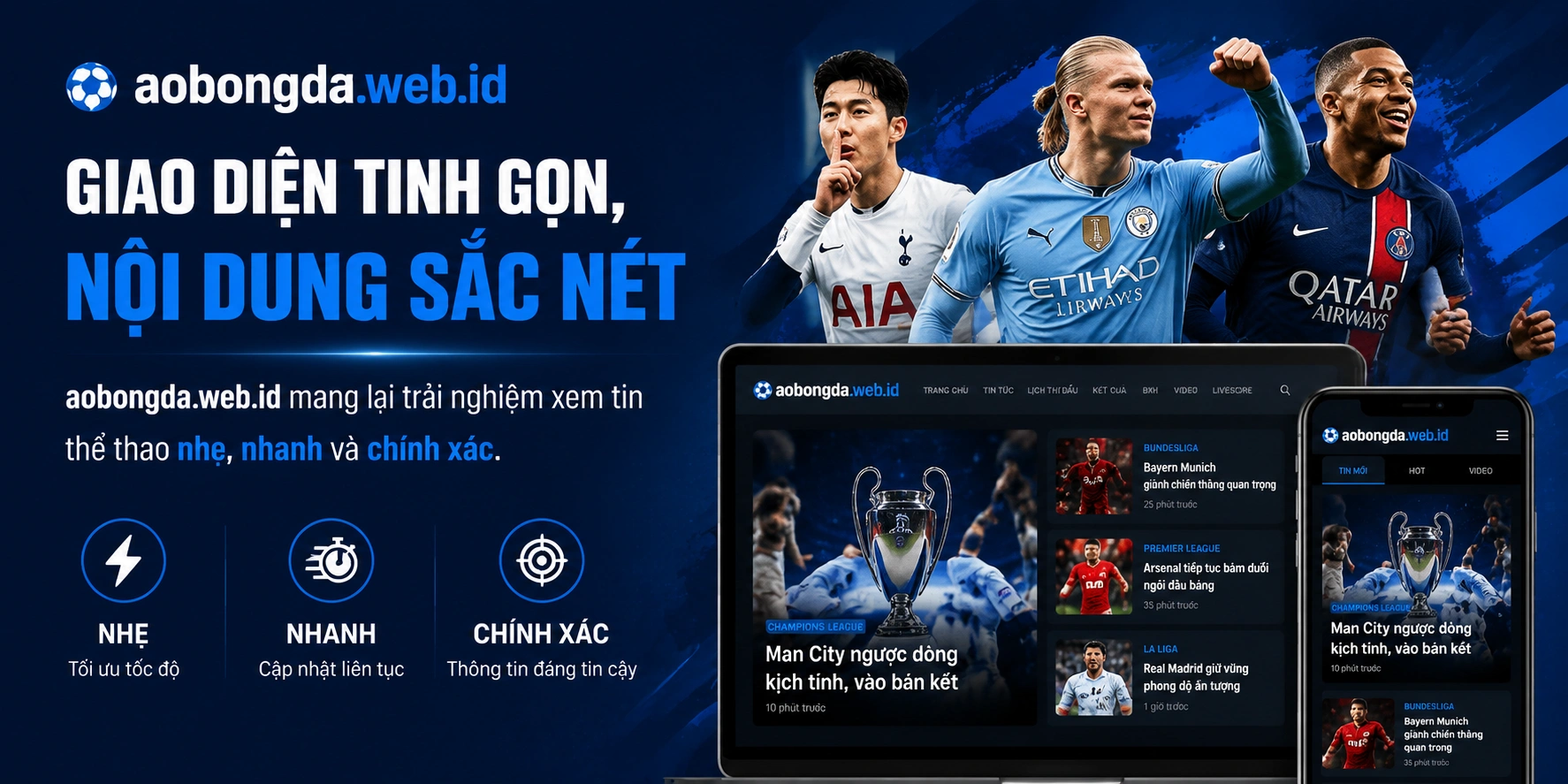 Khu vực bóng đá trên aobongda.web.id