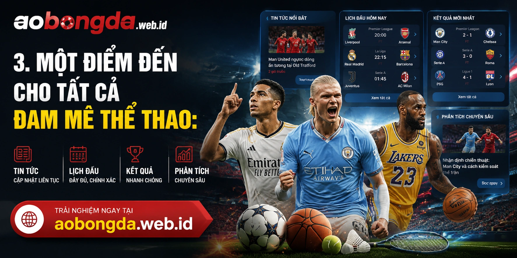 Khu vực bóng rổ trên aobongda.web.id